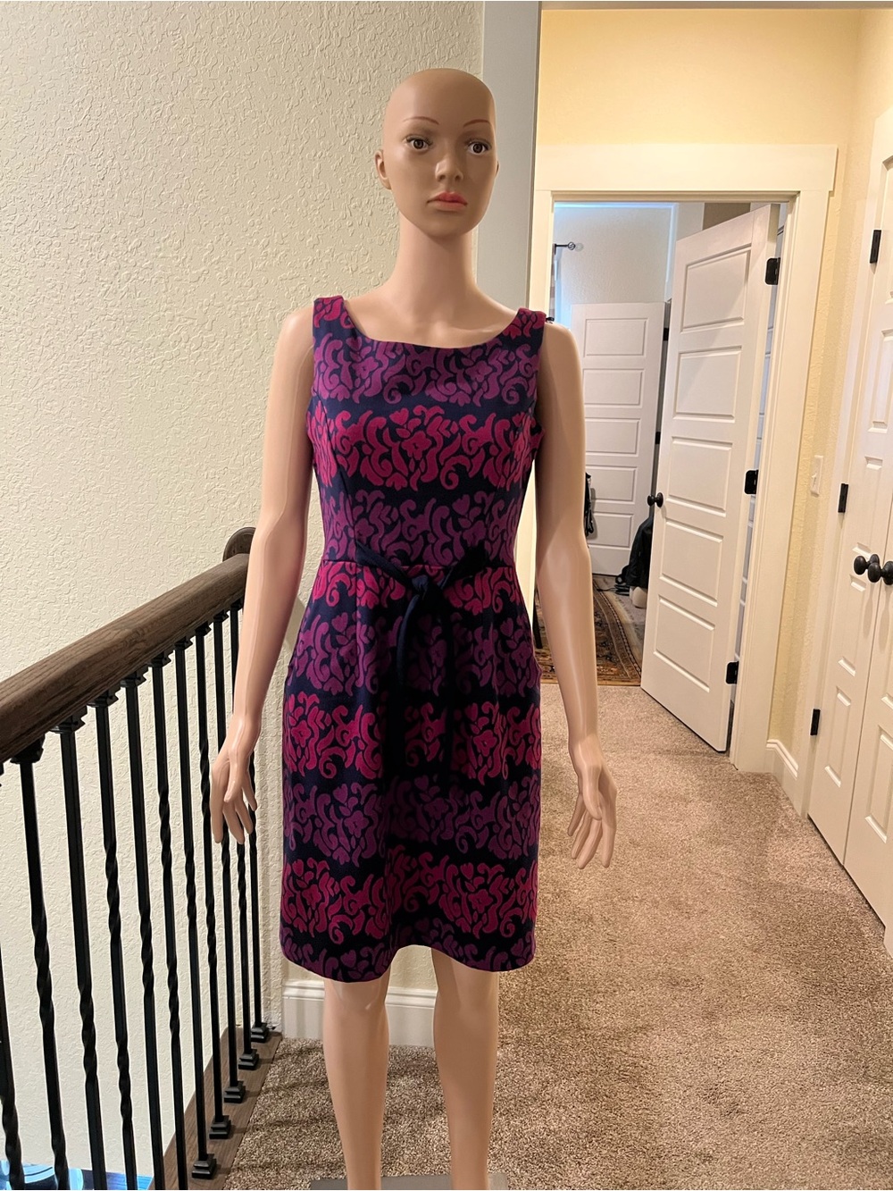 RARE Lilly Pulitzer Lined Women's Purple & Pink Patterned Sleeveless Dress Sz M